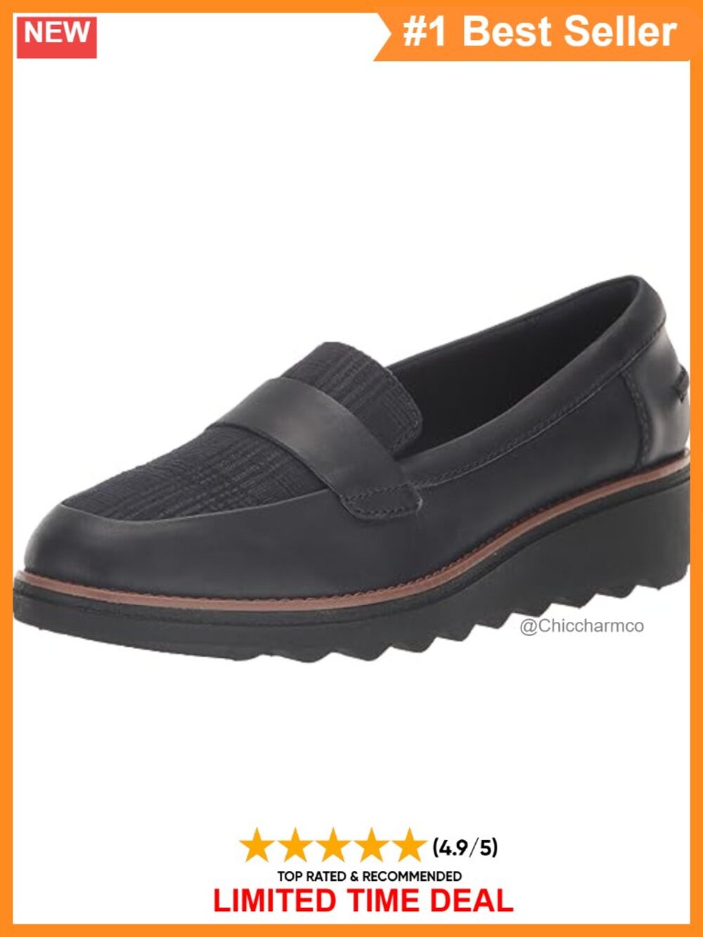 Faux Leather Moc Toe Loafers with Cushion Soft Comfort